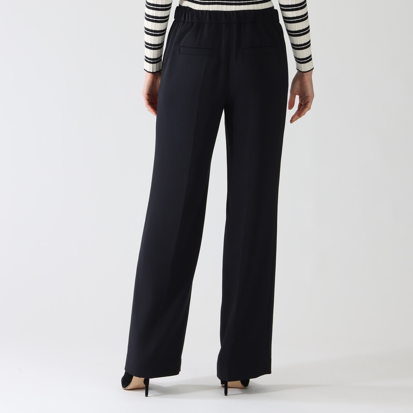 Midnight Blue Washington Wide Leg Tailored Pants