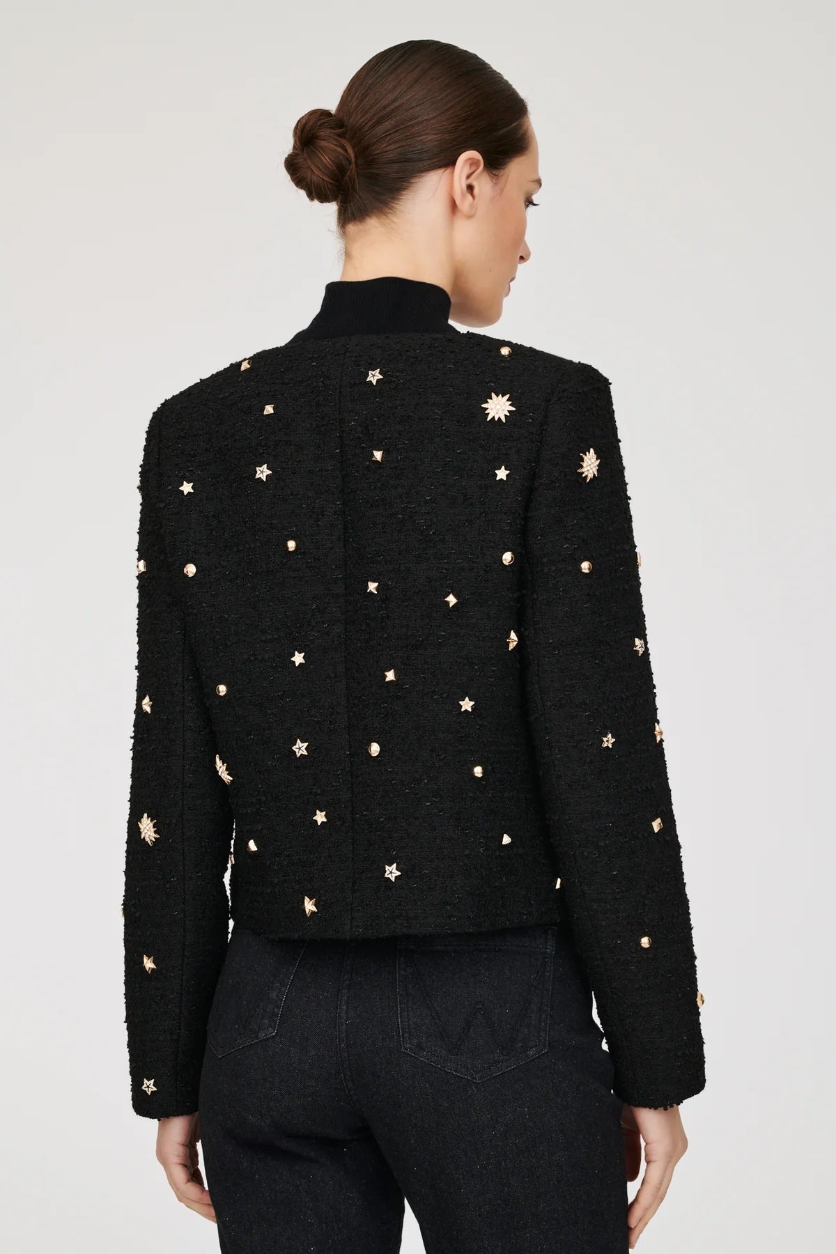 Mikado Noir Jewelled Tweed Jacket