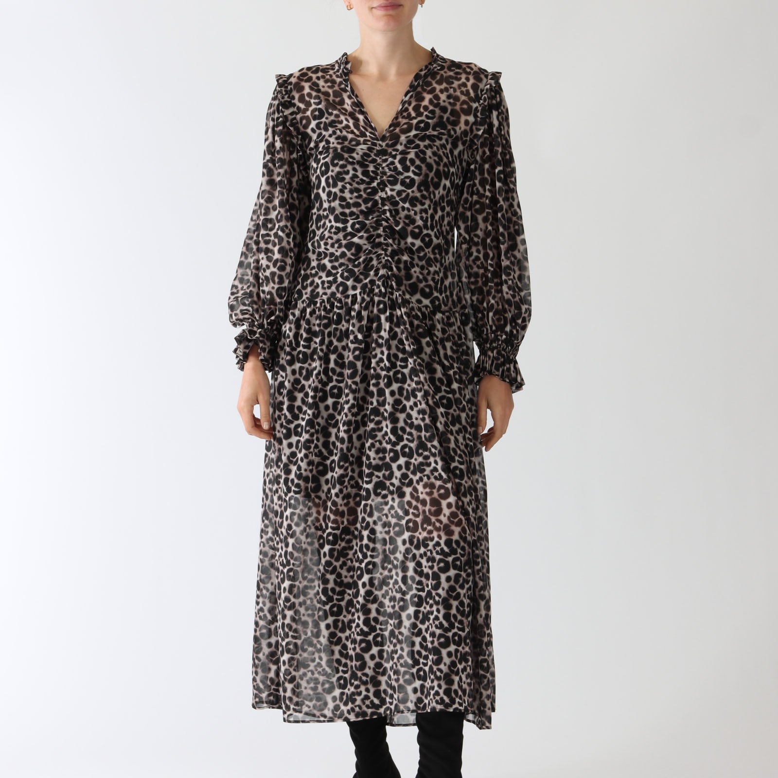 Milly Leopard Soil Printed Midi Dress
