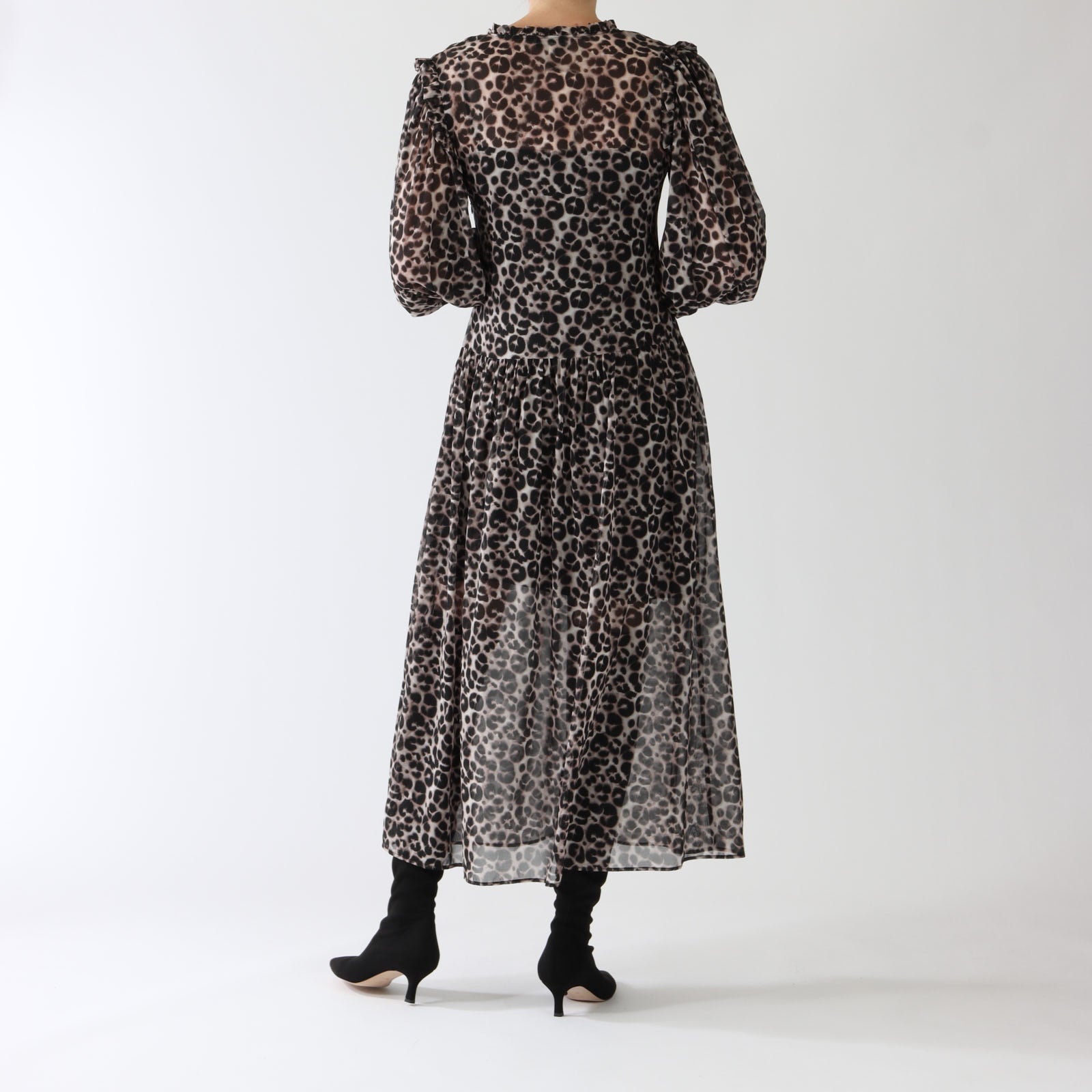 Milly Leopard Soil Printed Midi Dress
