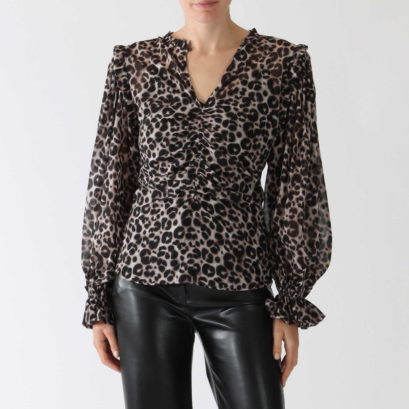 Millynna Leopard Soil Printed Blouse