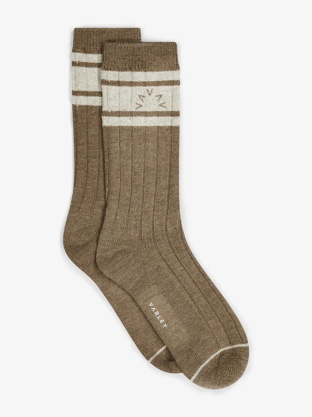 Mink Taupe Marl Malissa Plush Wide Rib Socks