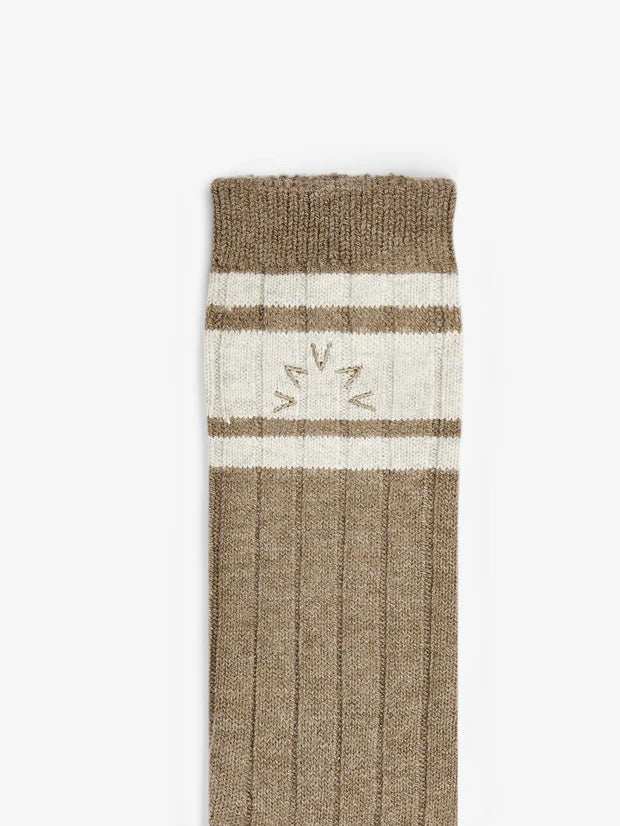 Mink Taupe Marl Malissa Plush Wide Rib Socks