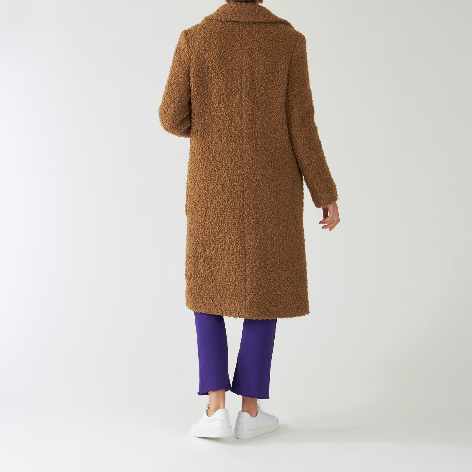 Miso Boucle Knit Wool Blend Coat