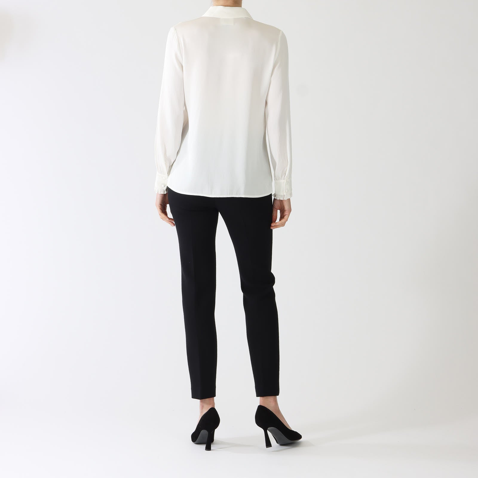 Monroe Ecru Blouse With Ruffle Placket