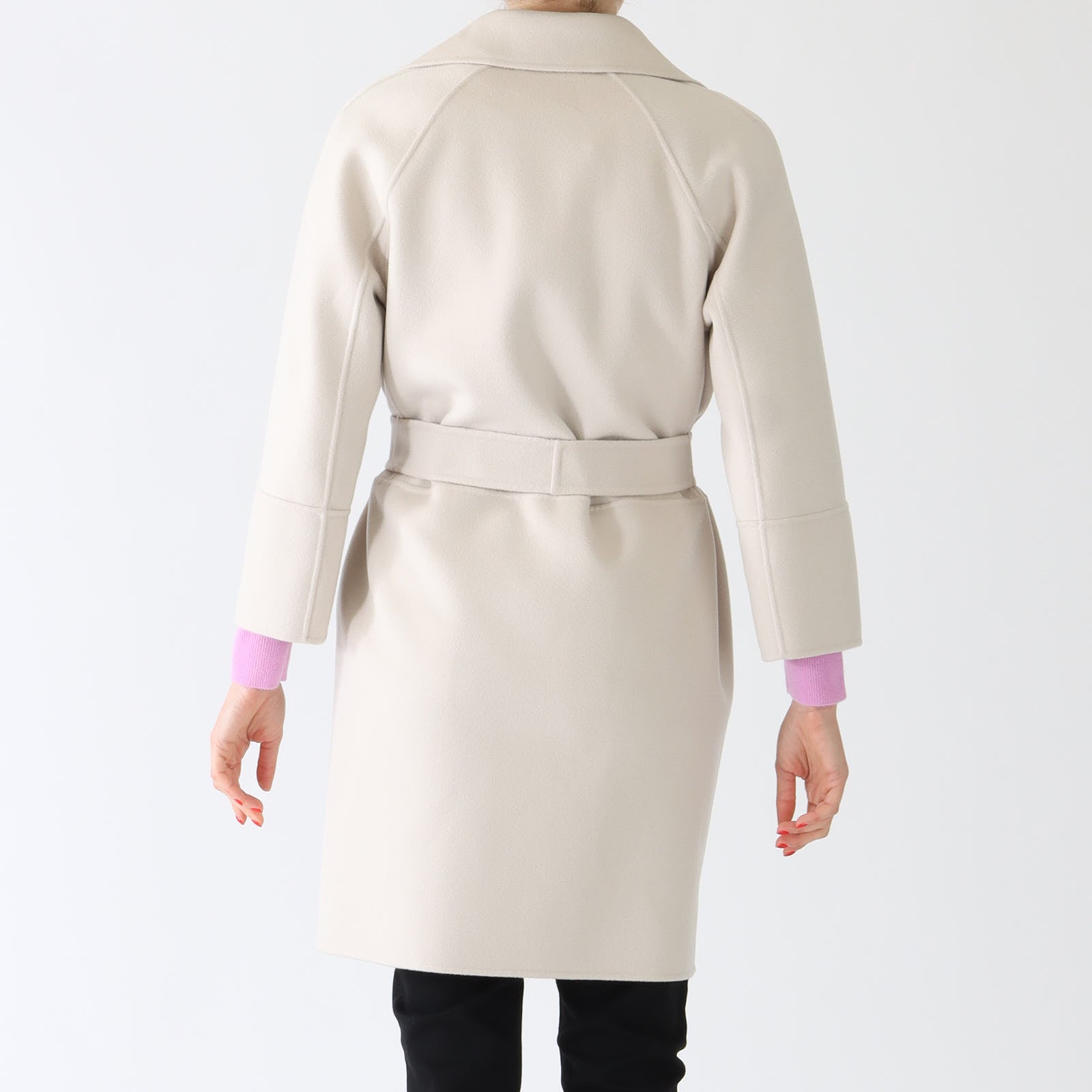 Natural Arona Double-Faced Wool Coat With Belt