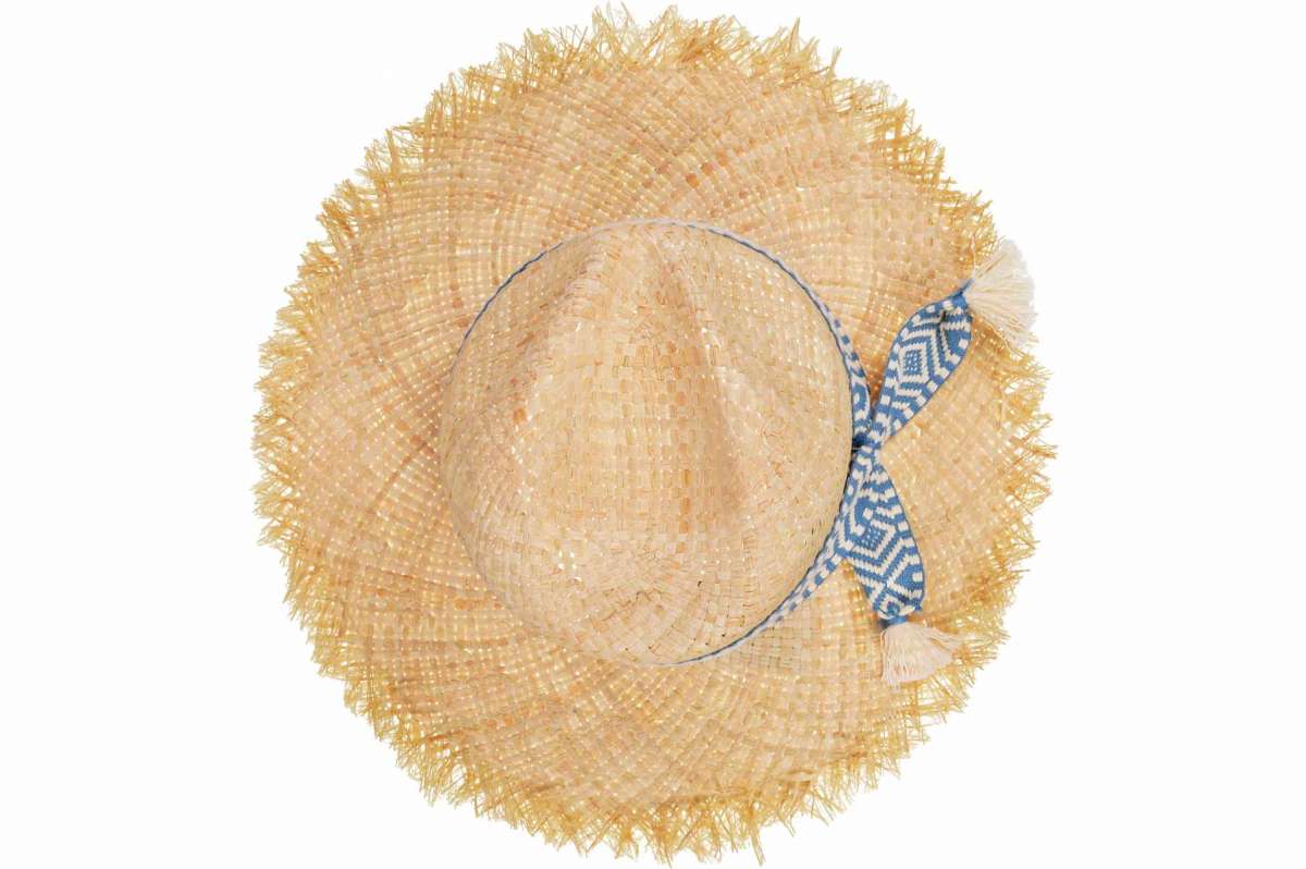 Natural Raffia Fedora With Platinum Ethno Band