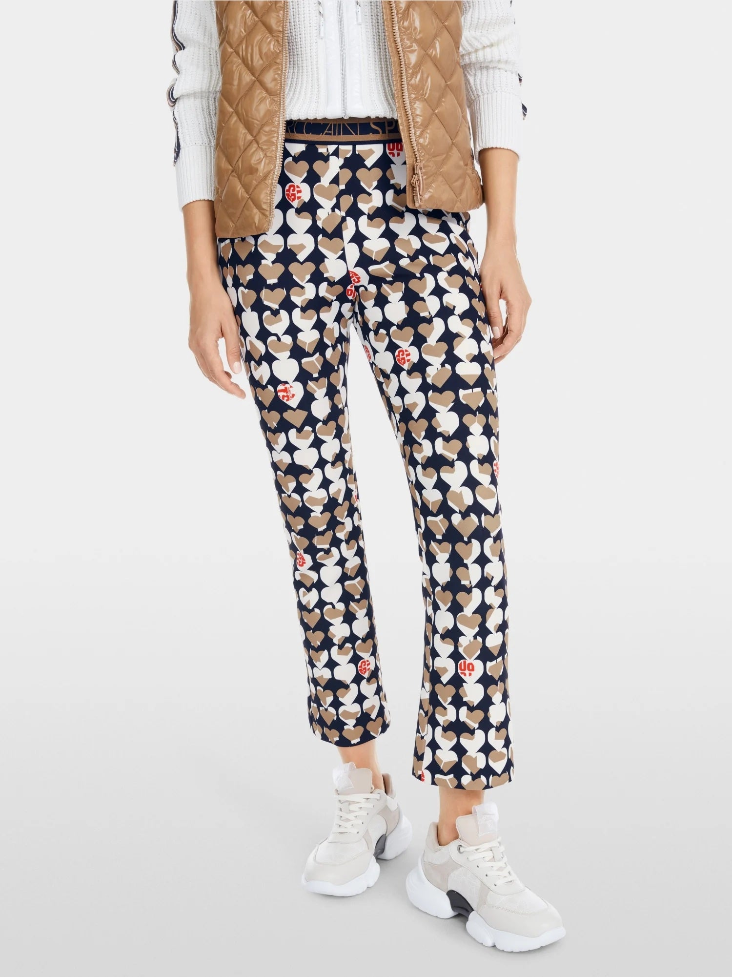 Navy Frederica Splitheart Print Scuba Pants