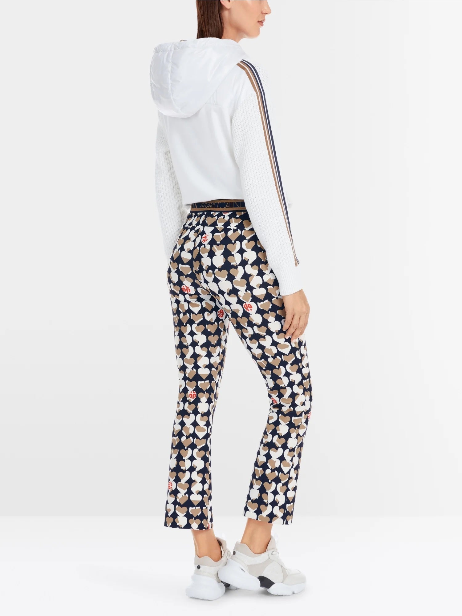 Navy Frederica Splitheart Print Scuba Pants