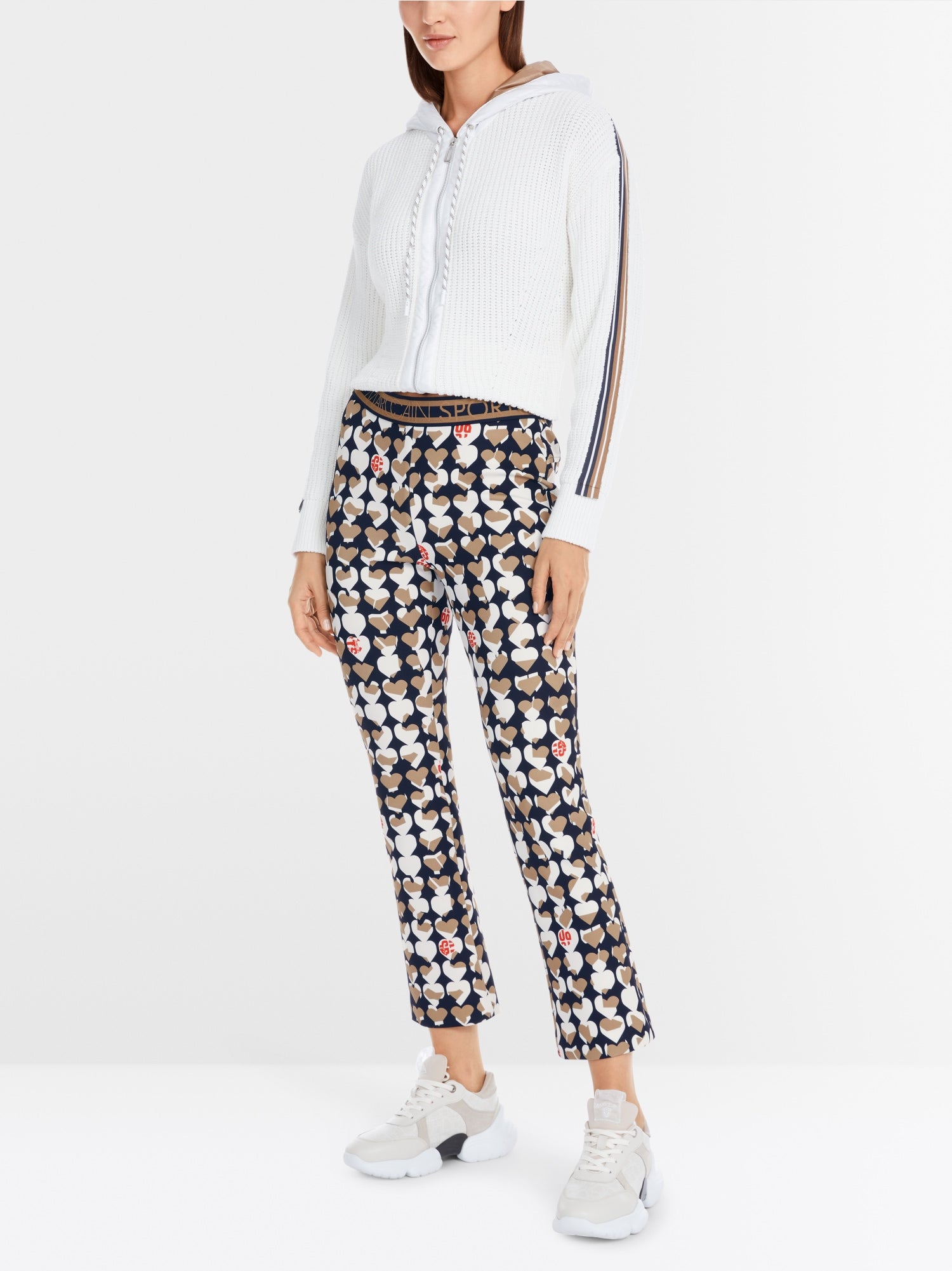 Navy Frederica Splitheart Print Scuba Pants