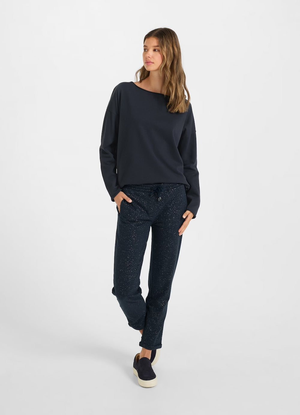 Navy Glitter Margie Sweatpants