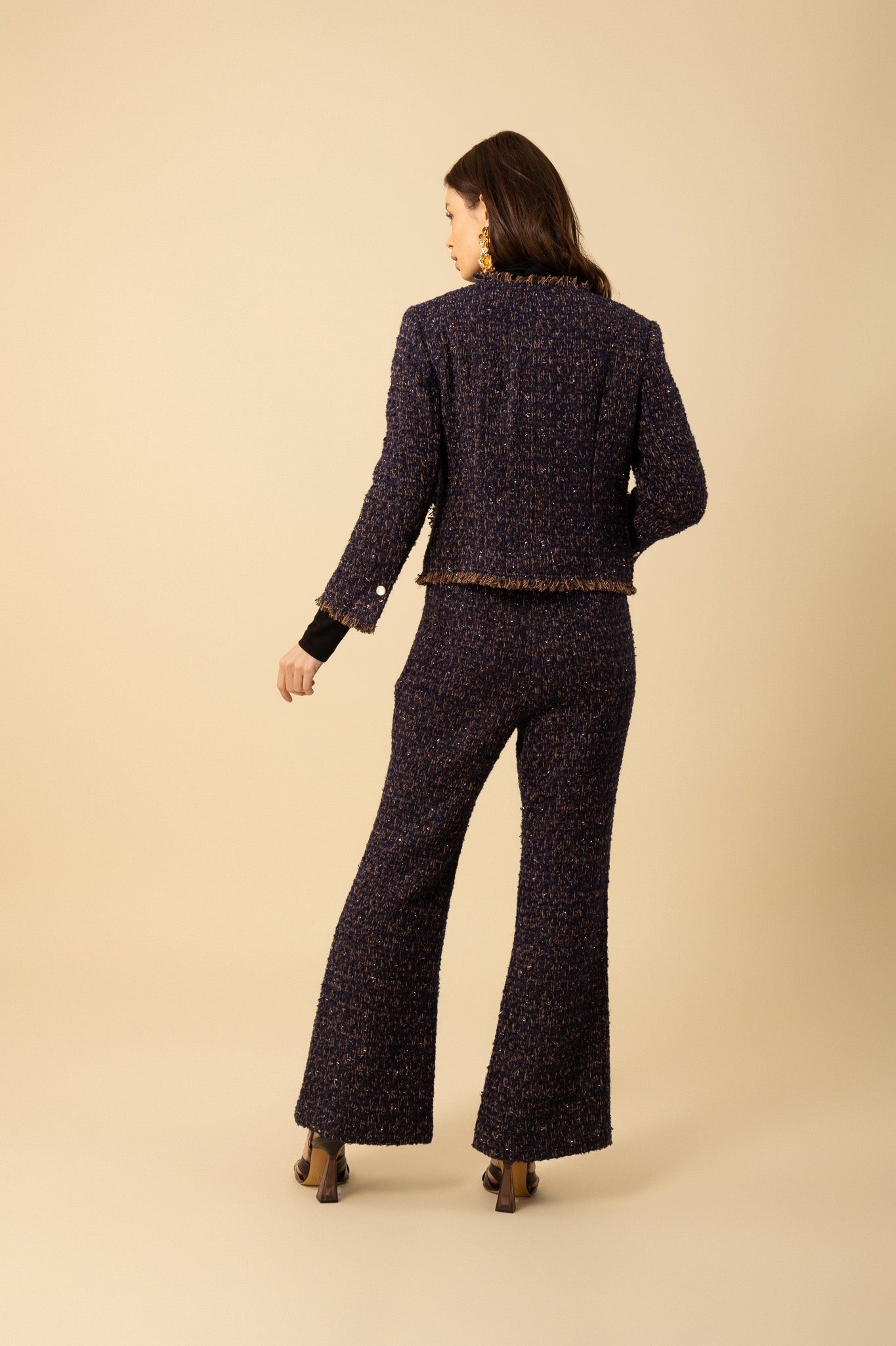 Navy Malani Tweed Bouclé Jacket