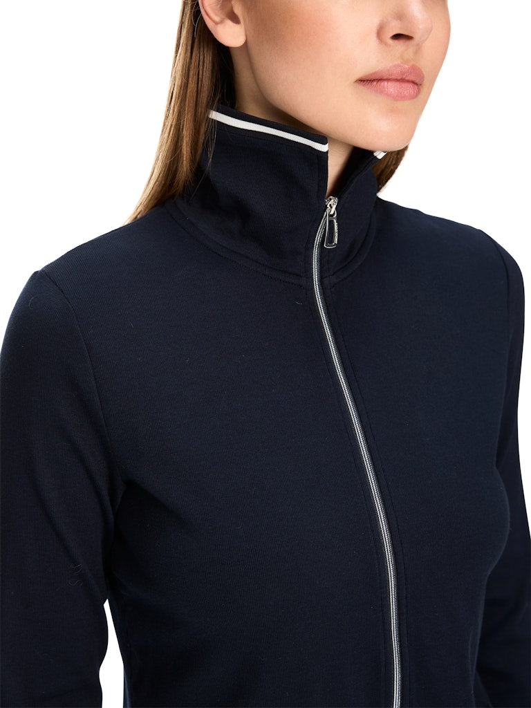 Navy Stretch Cotton Sport Trim Jacket