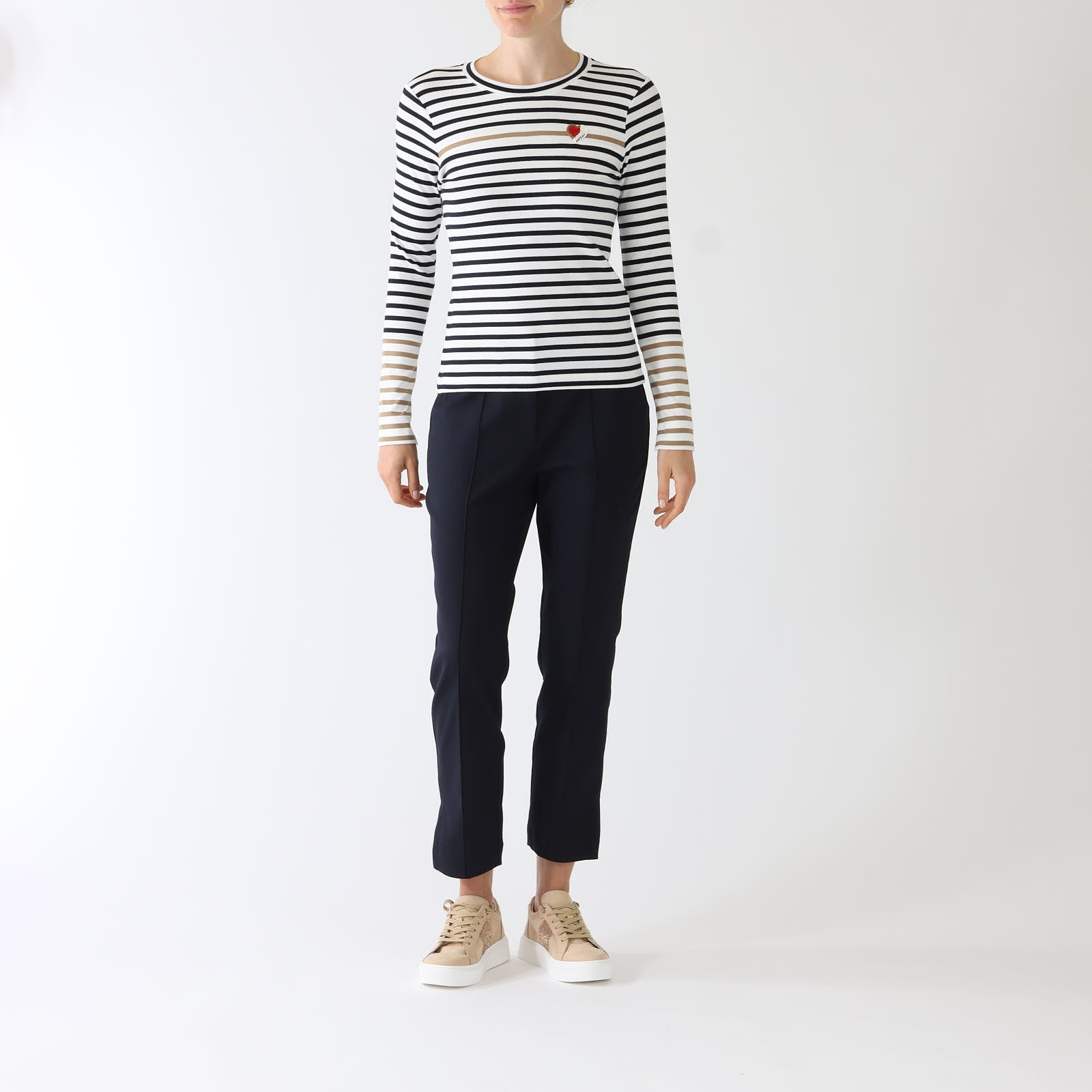 Navy Stripe Long Sleeve Top