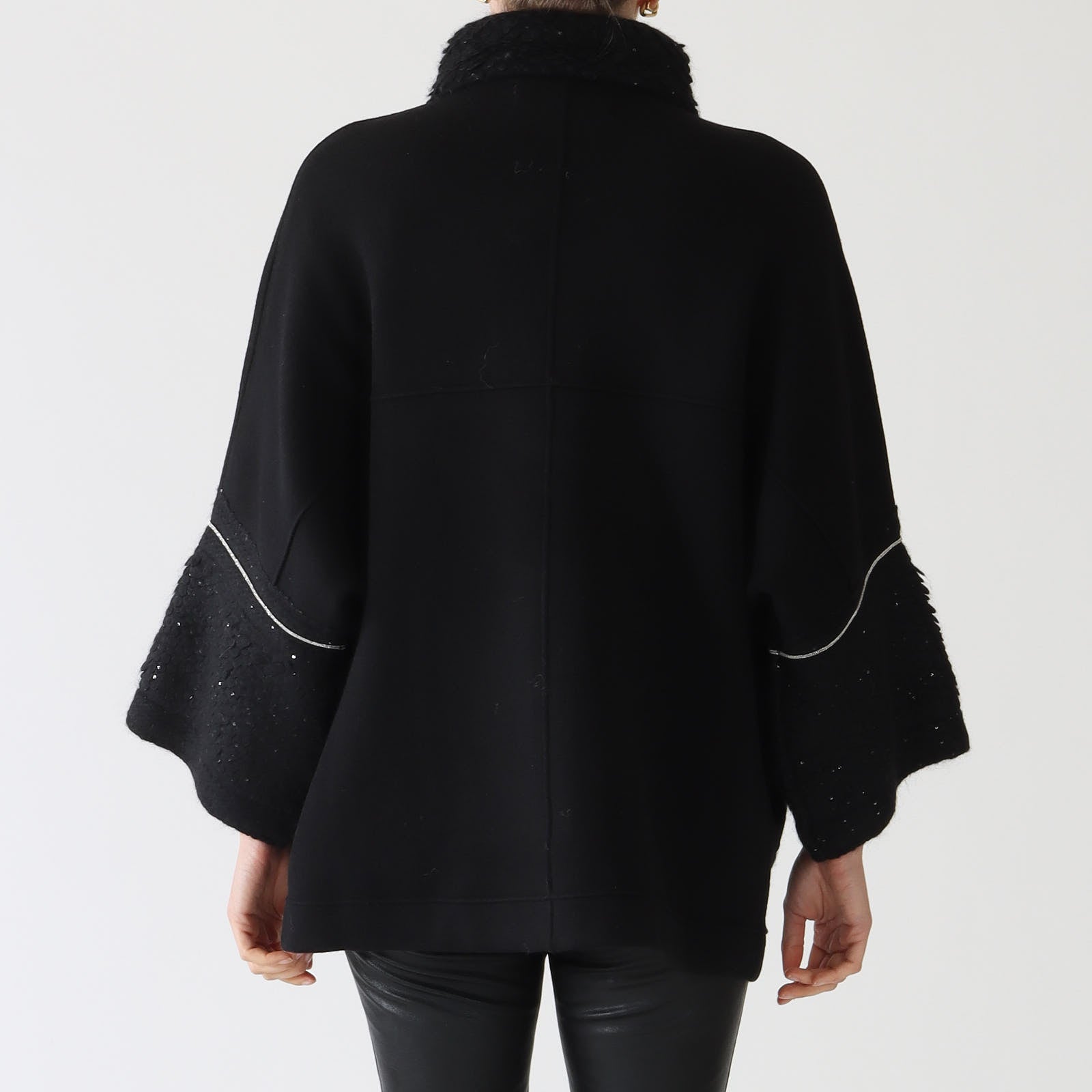 Nero Knit Jacket With Boucle Accents