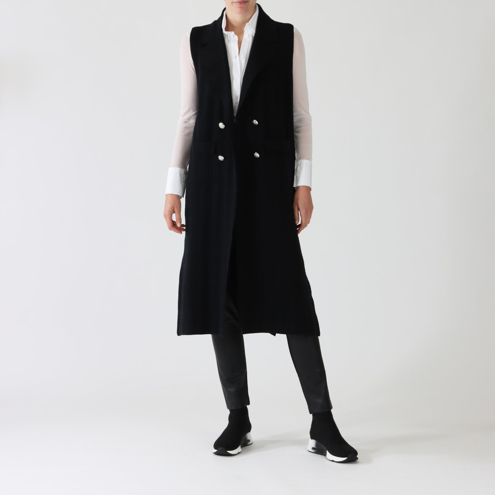 Nero Wool Blend Long Waistcoat