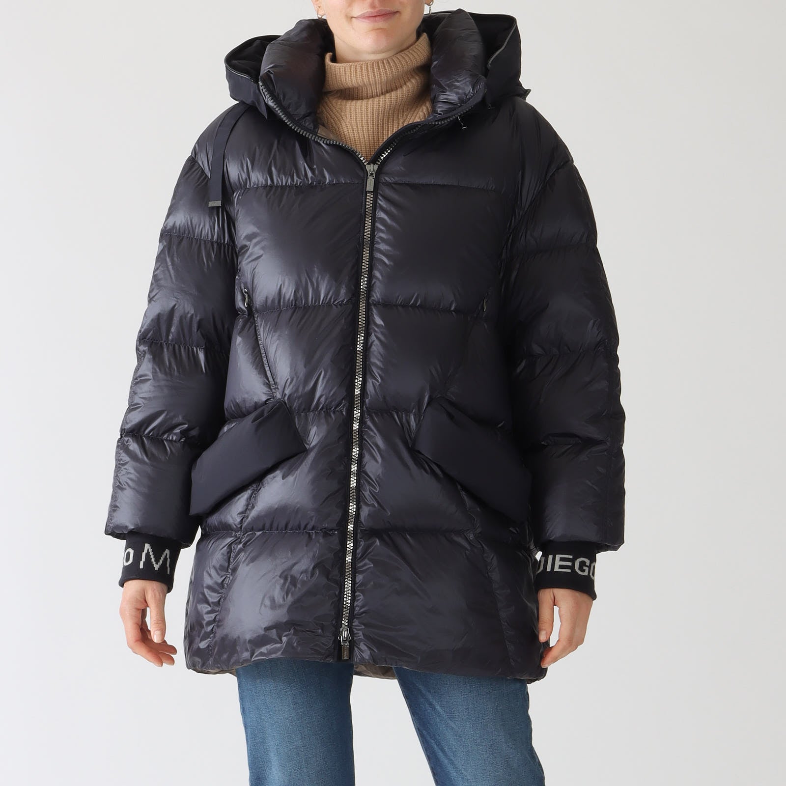 Night Blue Down Winter Puffer Coat