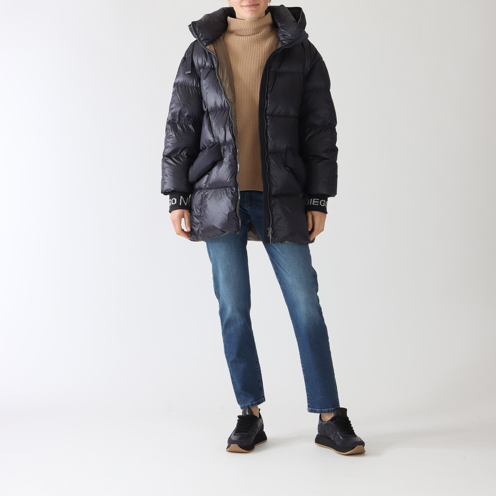 Night Blue Down Winter Puffer Coat