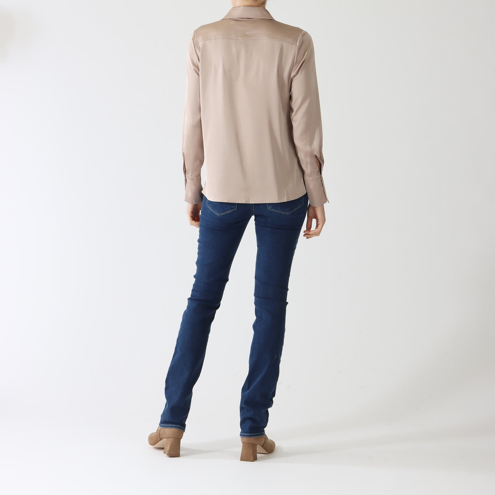 Nocciola Stretch Satin Shirt