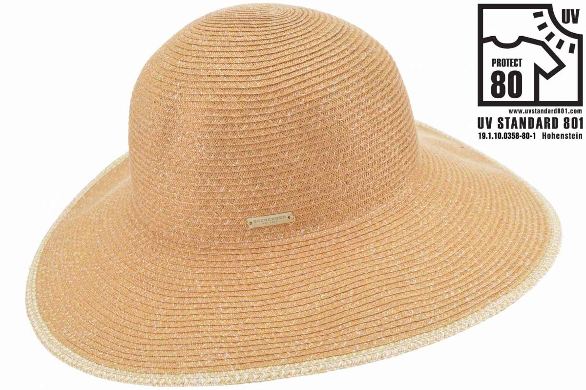 Nut Brown & Linen Paper Braid Floppy Sun Hat