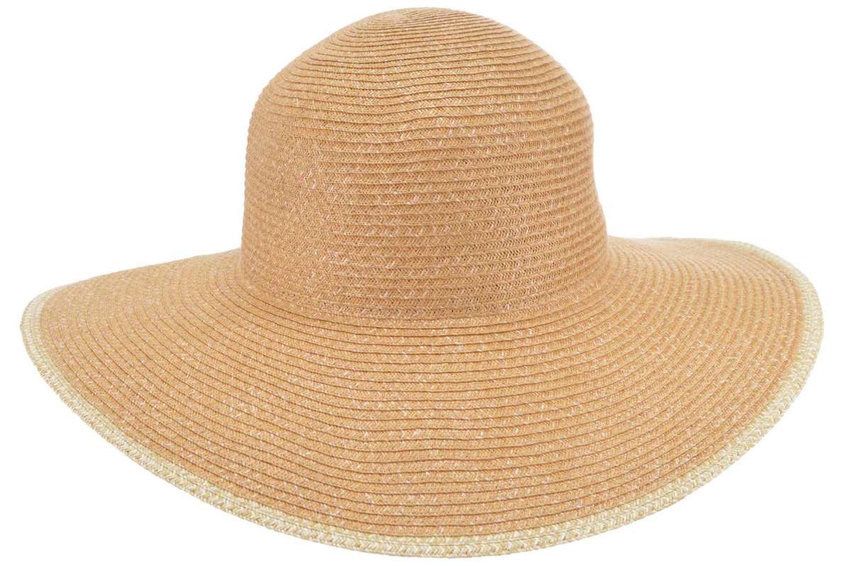 Nut Brown & Linen Paper Braid Floppy Sun Hat