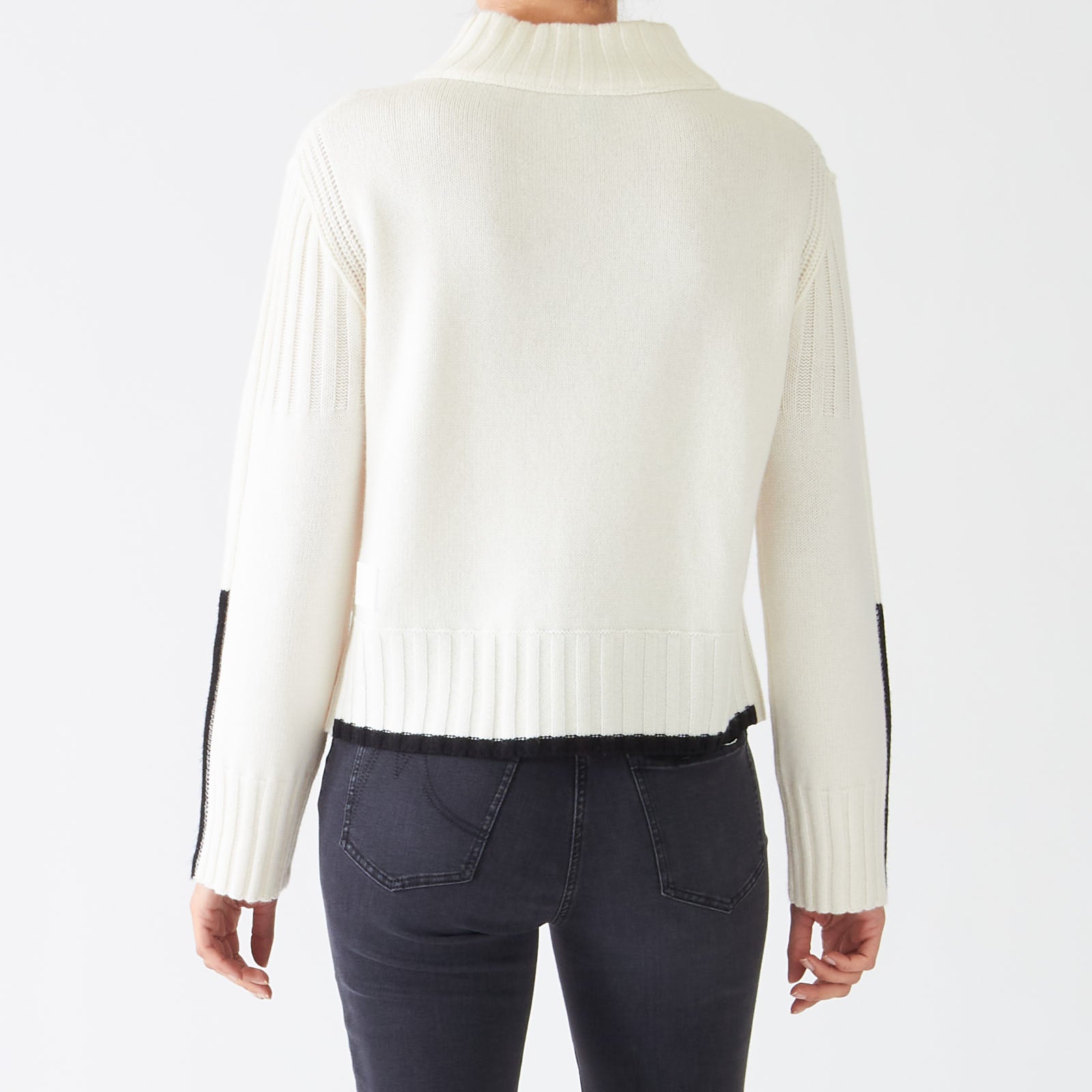 Off White Cashmere Blend Knit Sweater