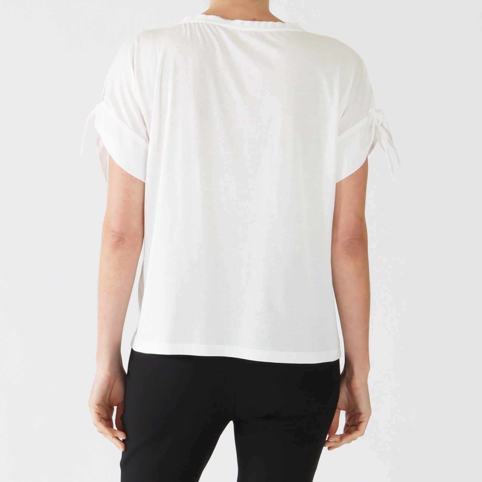 Off White Embellished Print Cotton T-Shirt