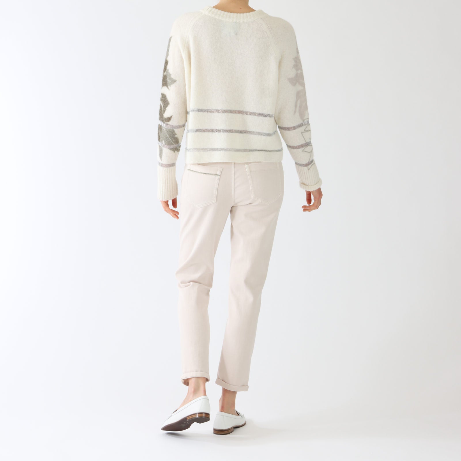 Off White Noble Knit Lurex Stripe Sweater