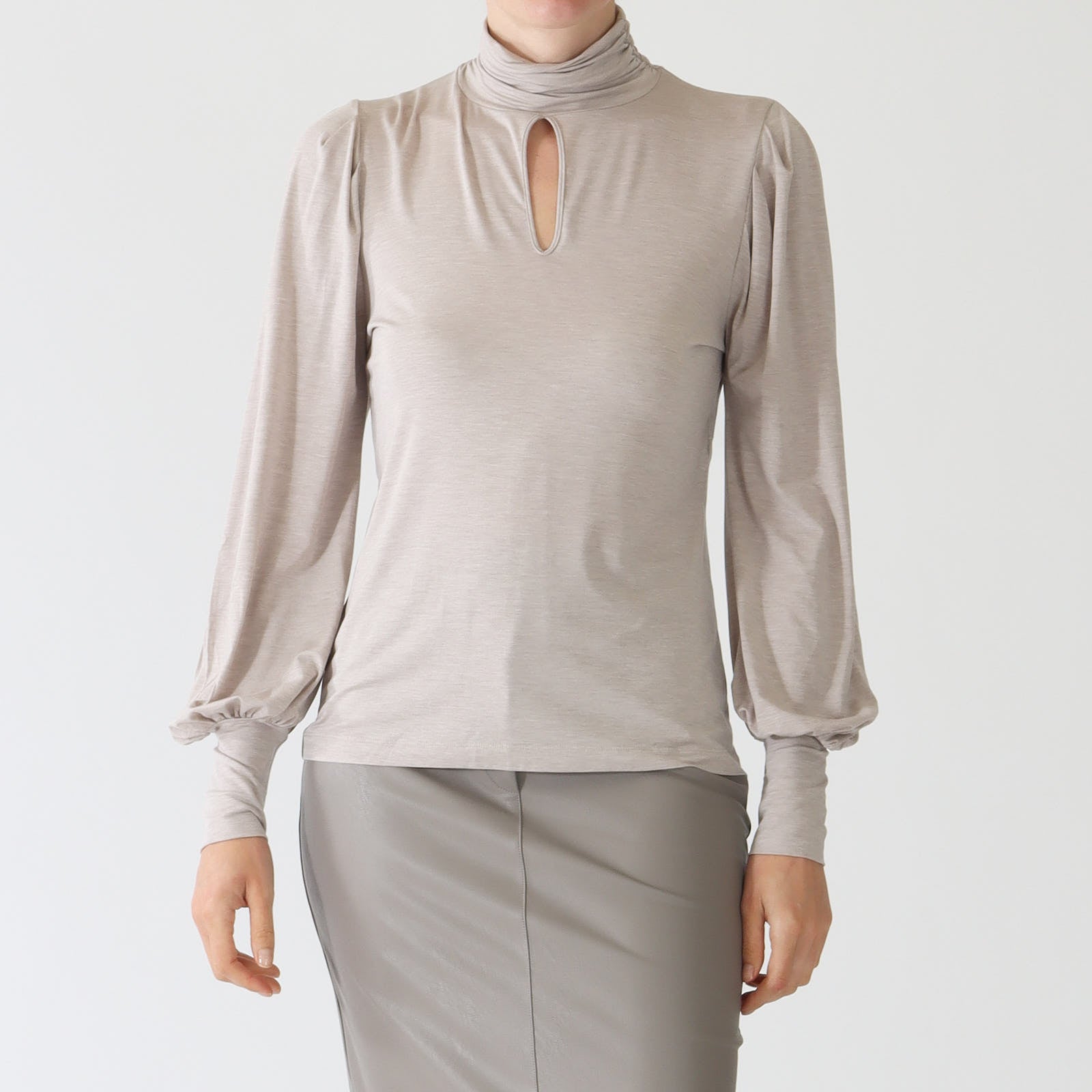 Onice Keyhole Detail Poloneck Top