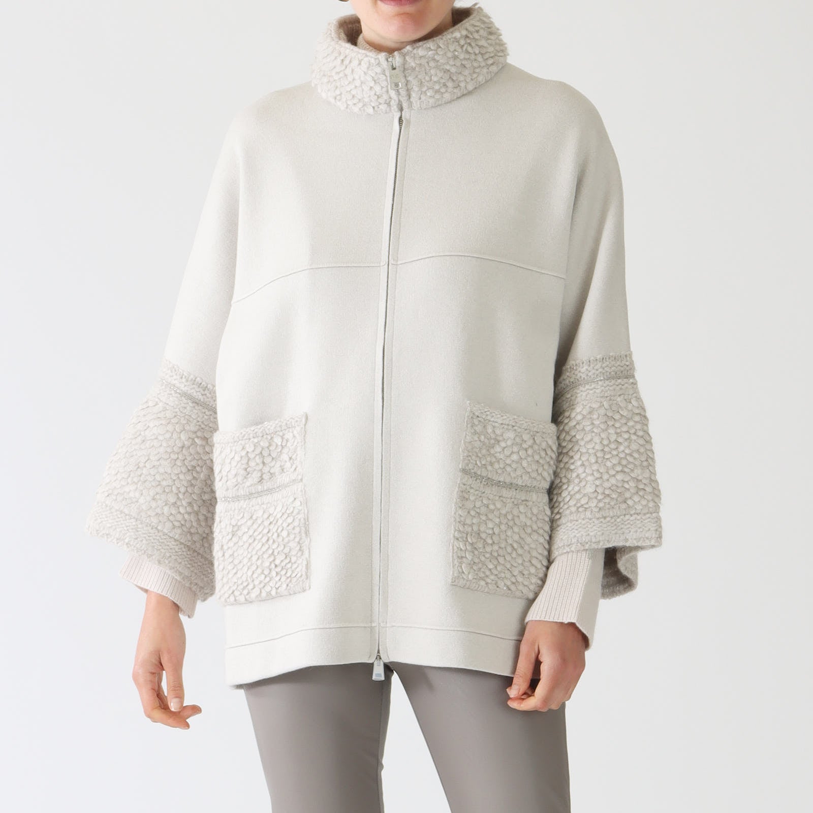 Onice Knit Jacket With Boucle Accents