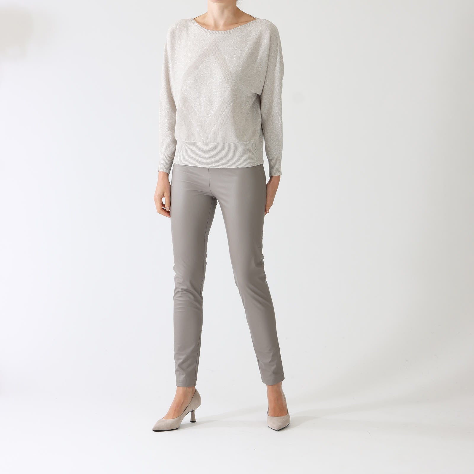 Onice Lurex Diamond Wool Blend Sweater