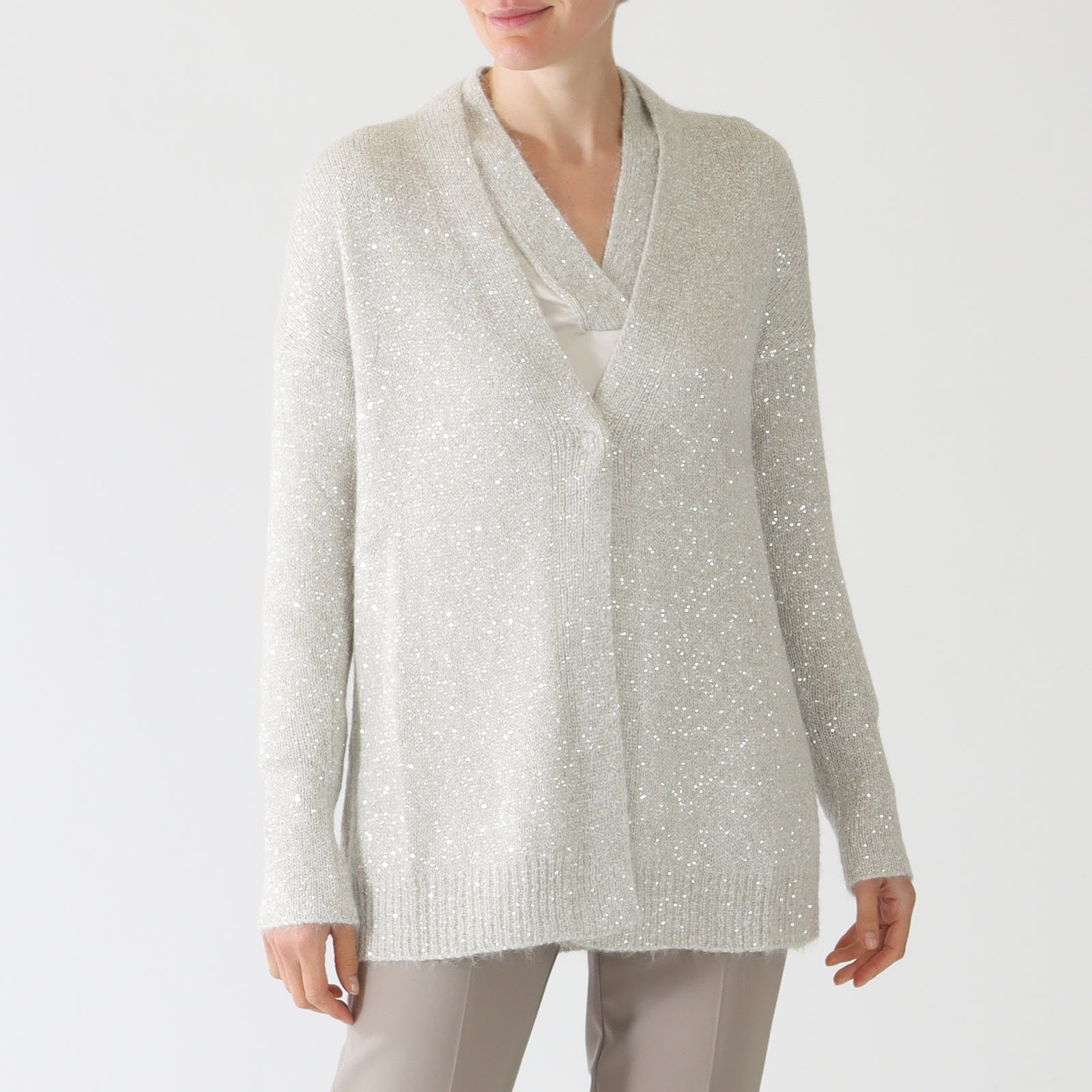 Onice Sequin Lurex Long Cardigan