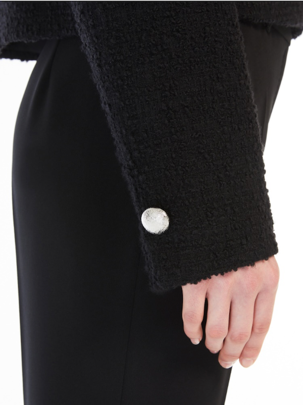 Onirica Black Bouclé Jacket With Crystal Trim