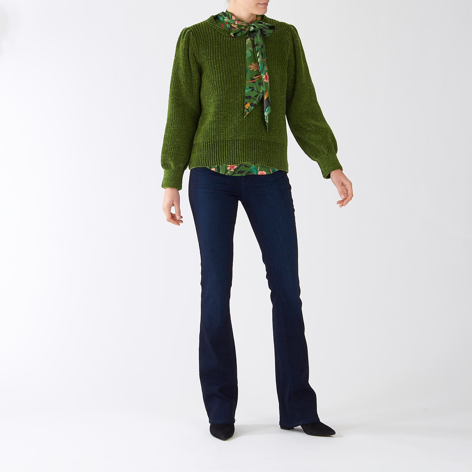 Orient Green Chenille Sweater