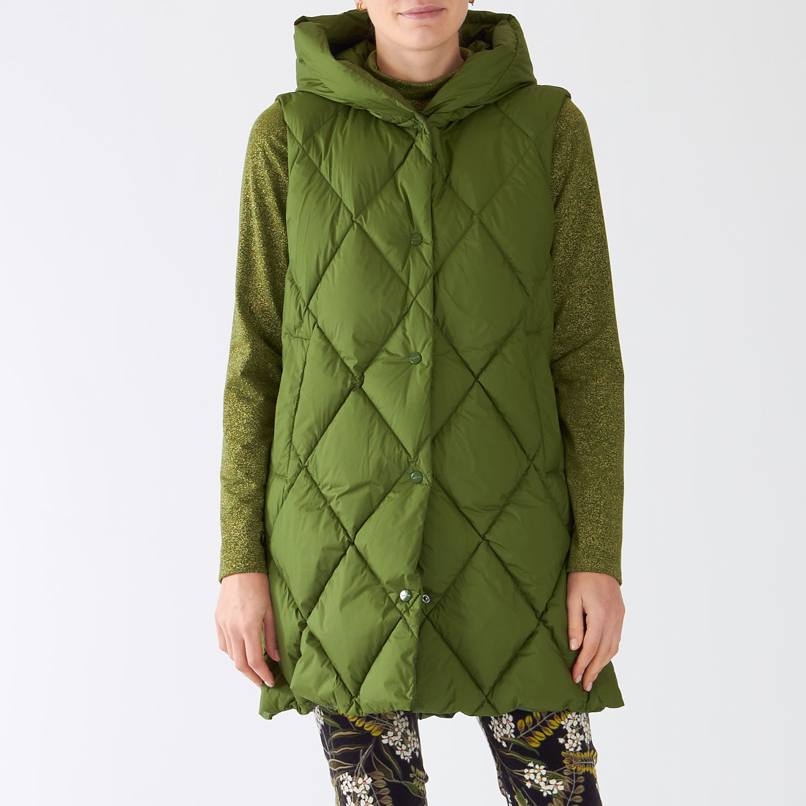 Orient Green Down Quilted Gilet