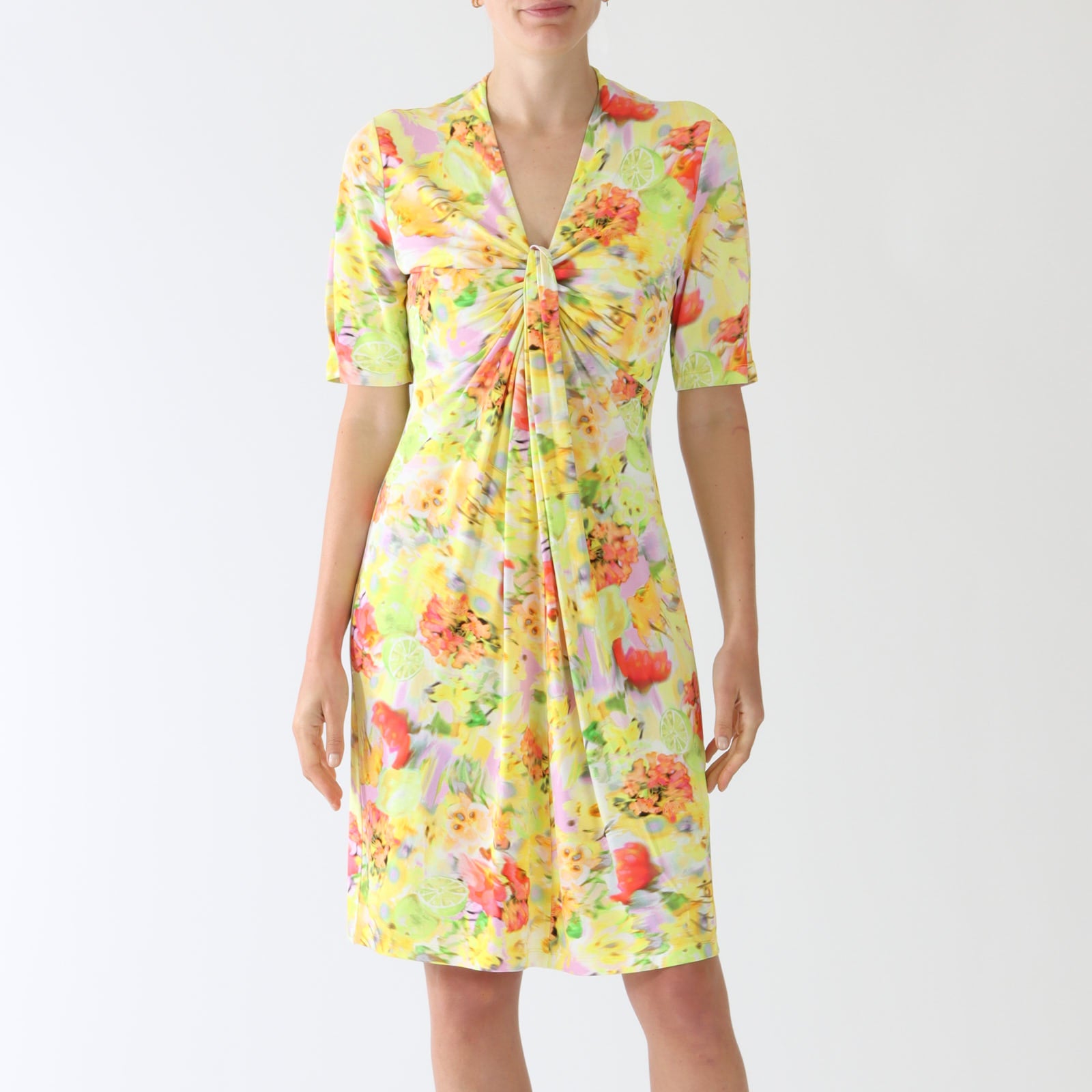 Pale Lemon Floral Limoncello Print Jersey Dress