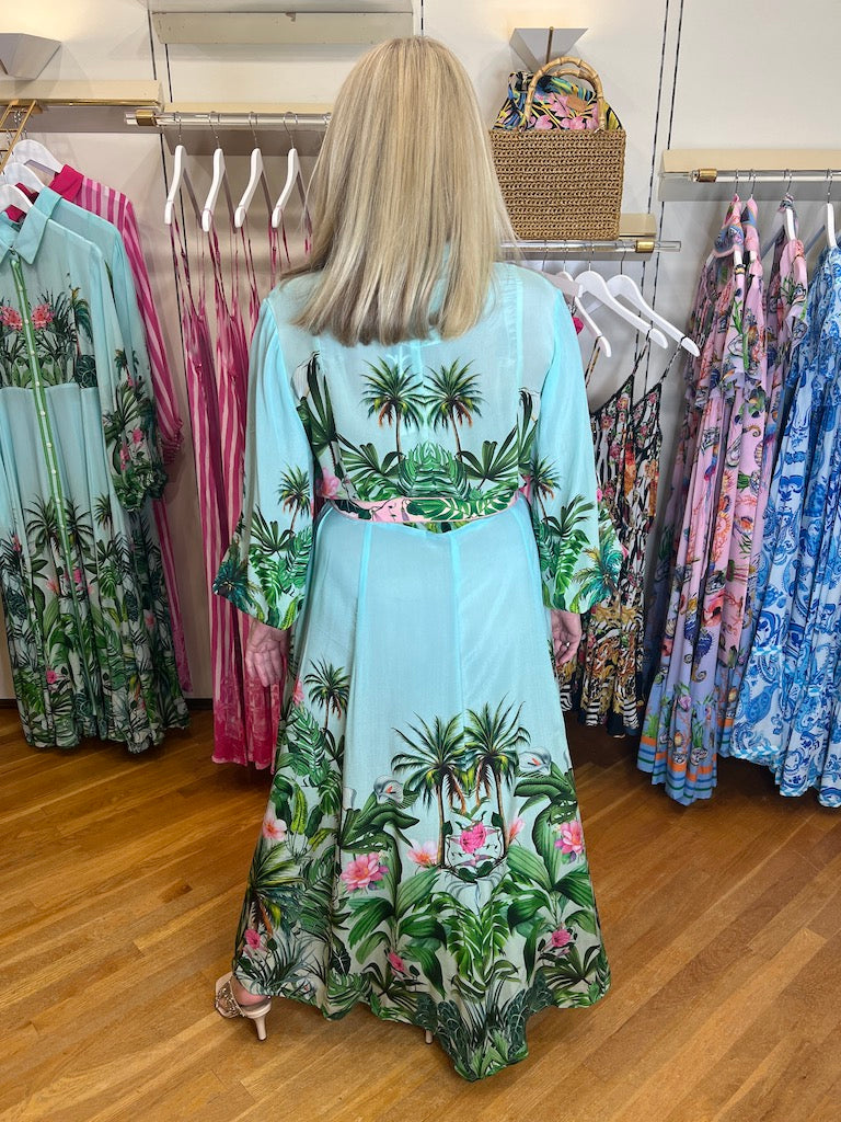 Palm Green Mahonia Silk Maxi Dress