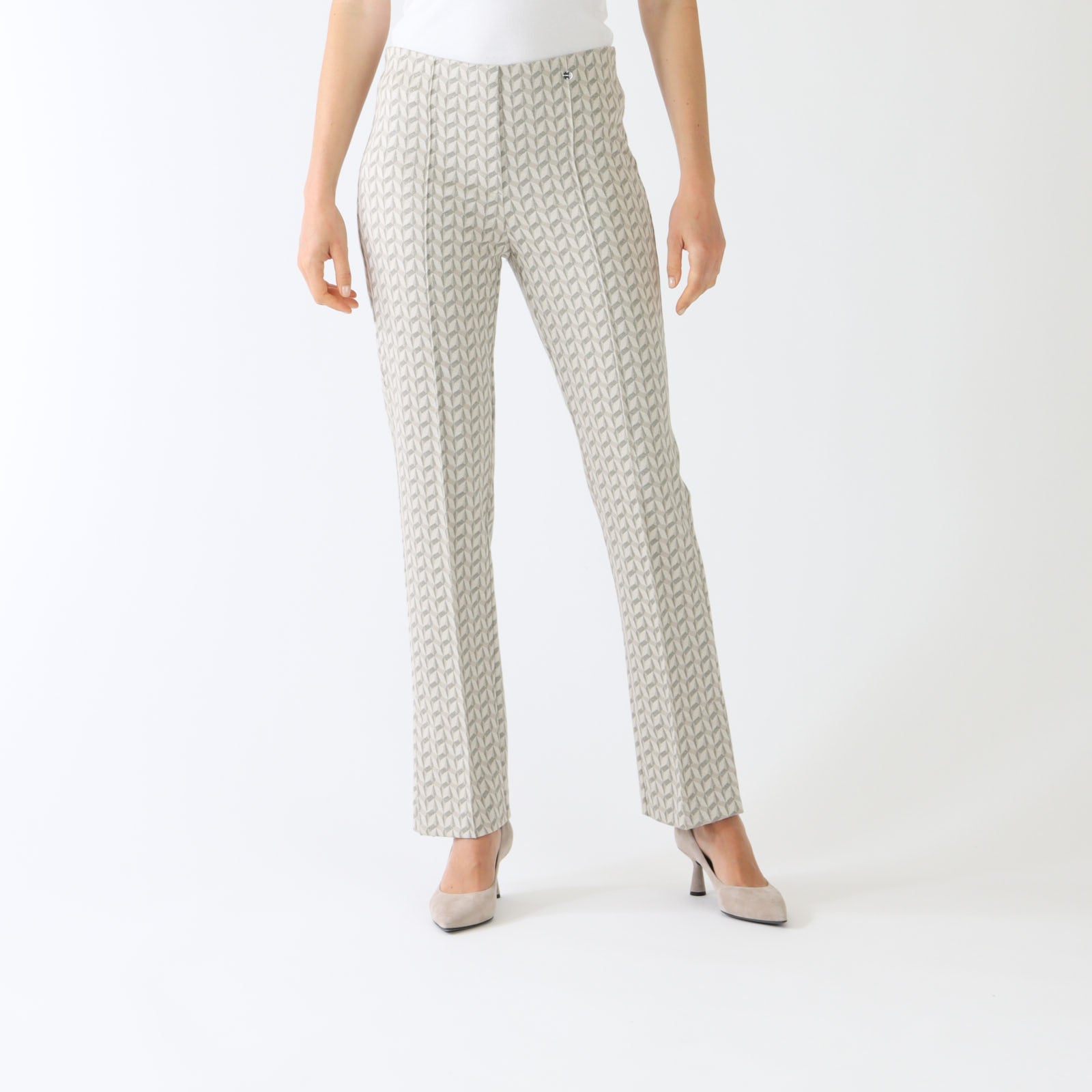 Pearl Melange Fatsa Geometric Print Pants