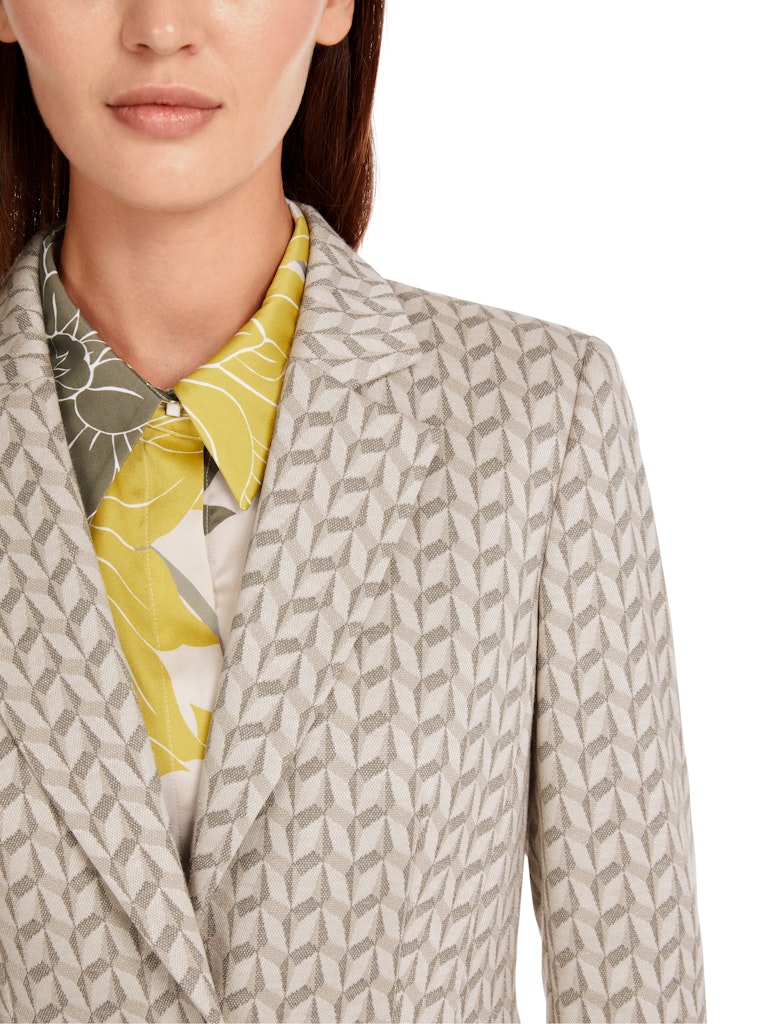 Pearl Melange Geometric Print Blazer