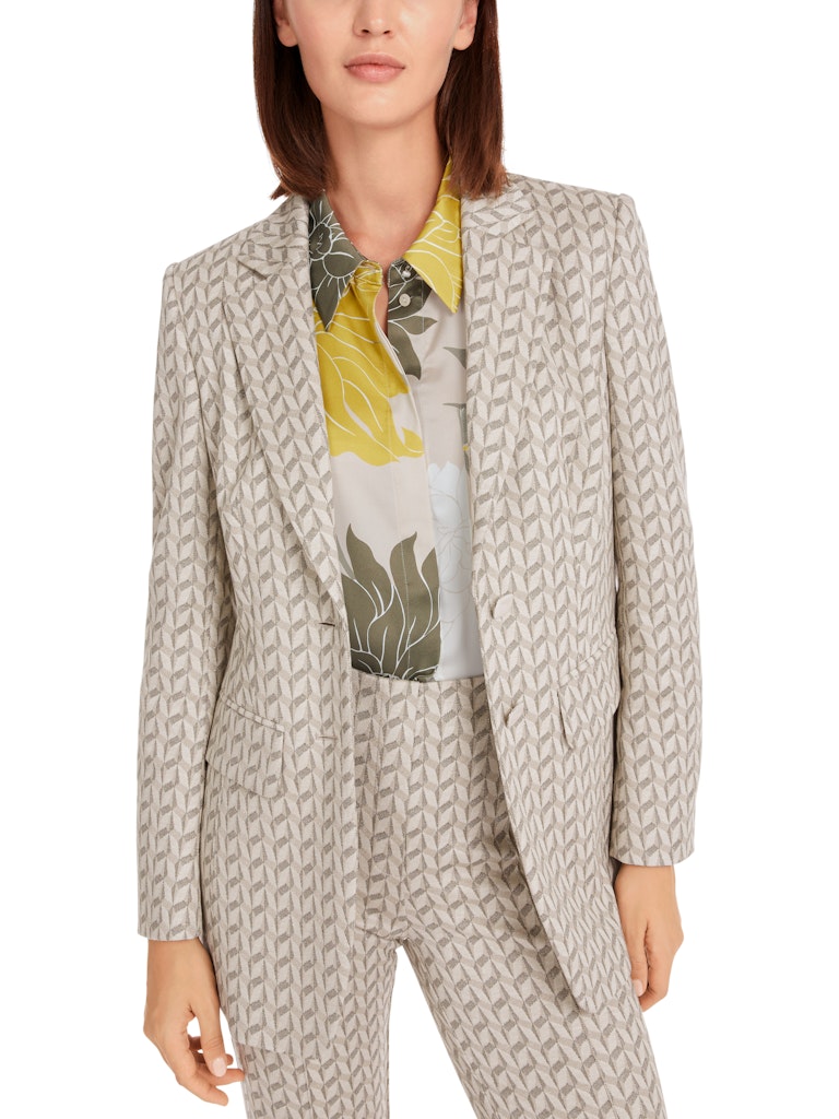 Pearl Melange Geometric Print Blazer