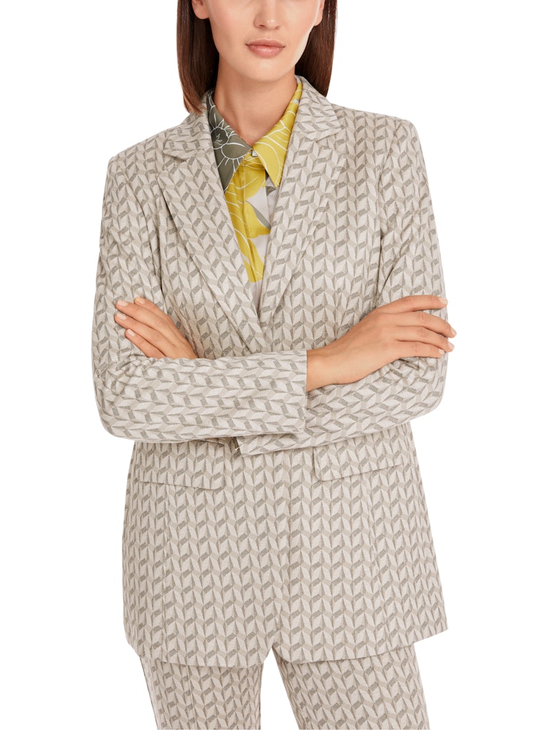 Pearl Melange Geometric Print Blazer