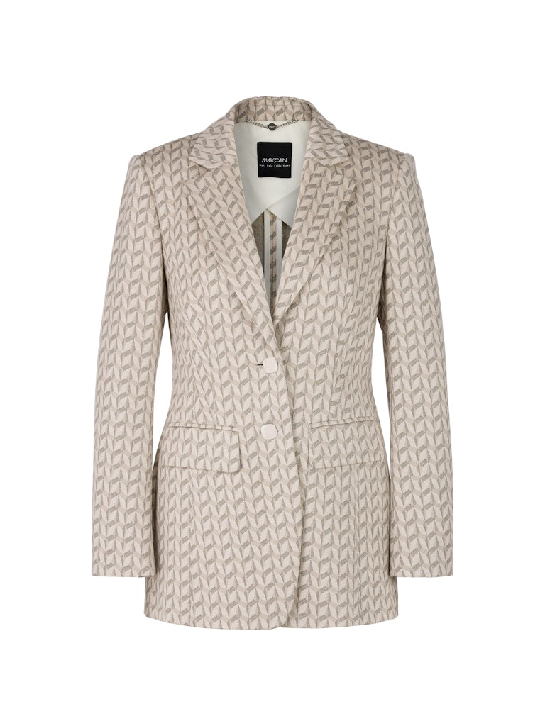 Pearl Melange Geometric Print Blazer