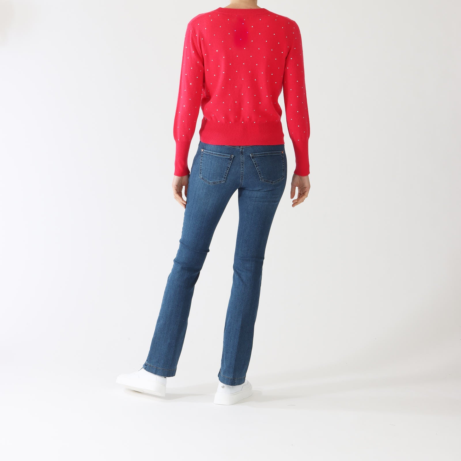 Poppy Crystal Vee Cashmere Sweater