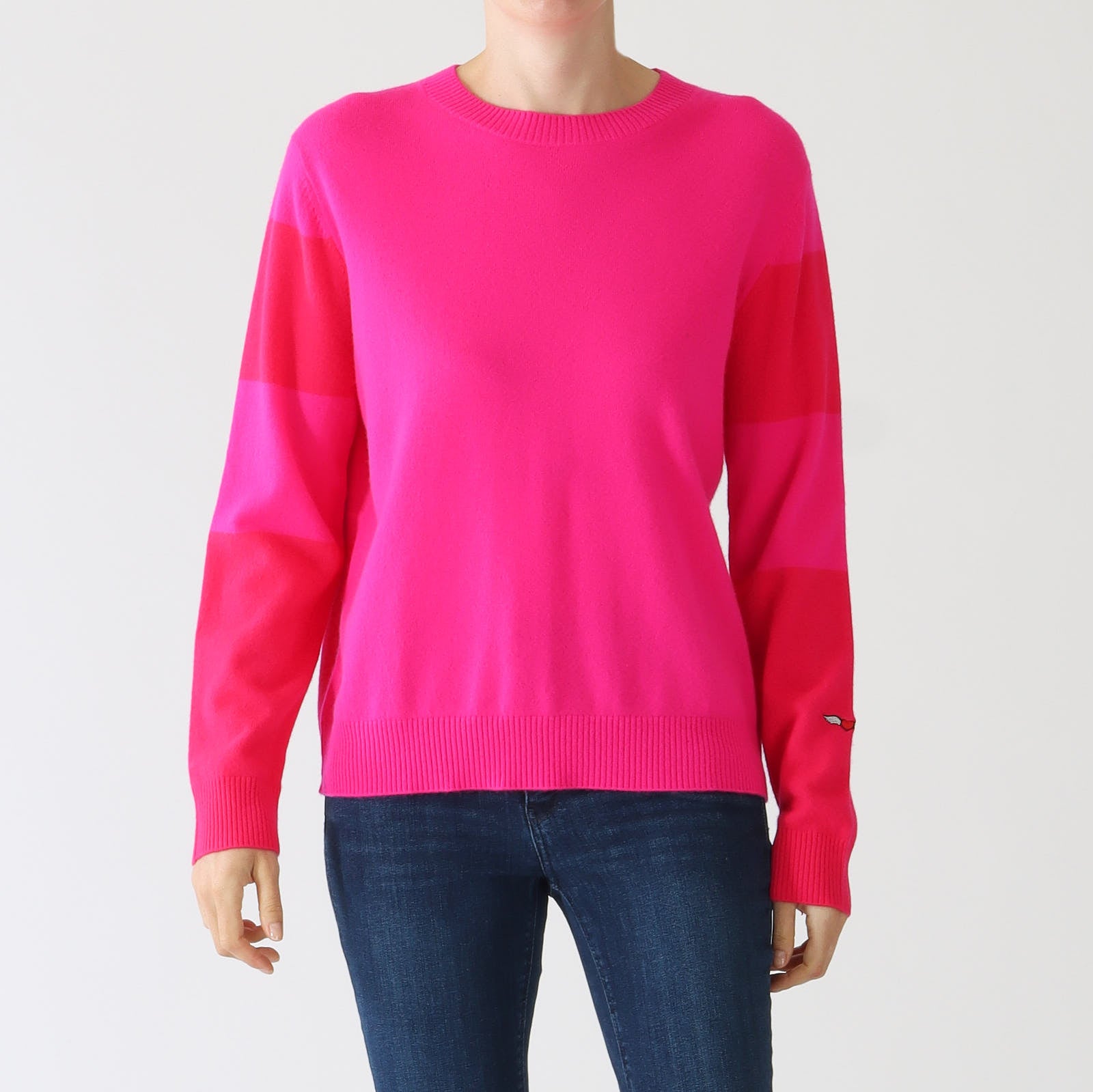 Red & Pink Lost Slogan Striped Sweater