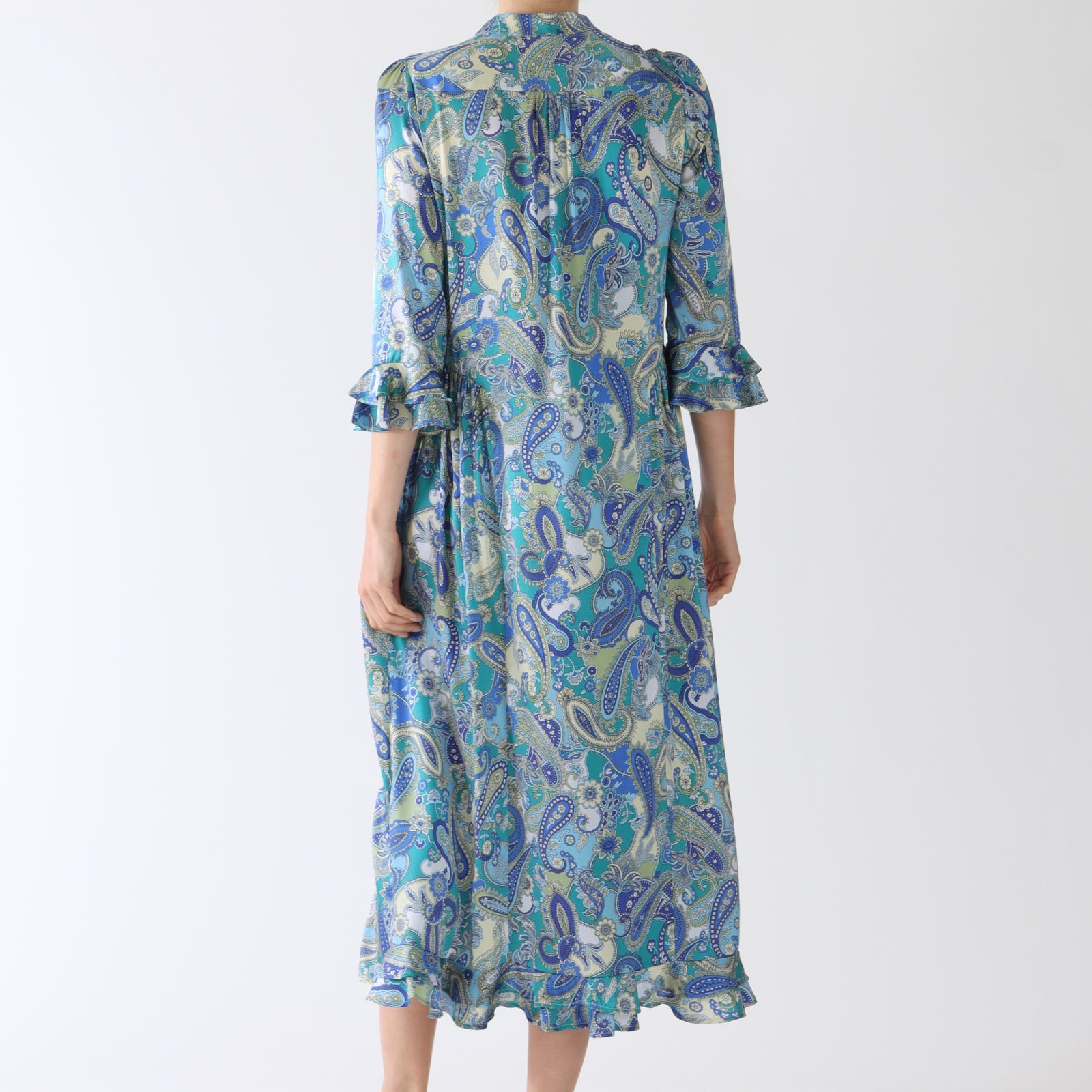 Rosanna Paisley Eucalyptus Printed Midi Dress