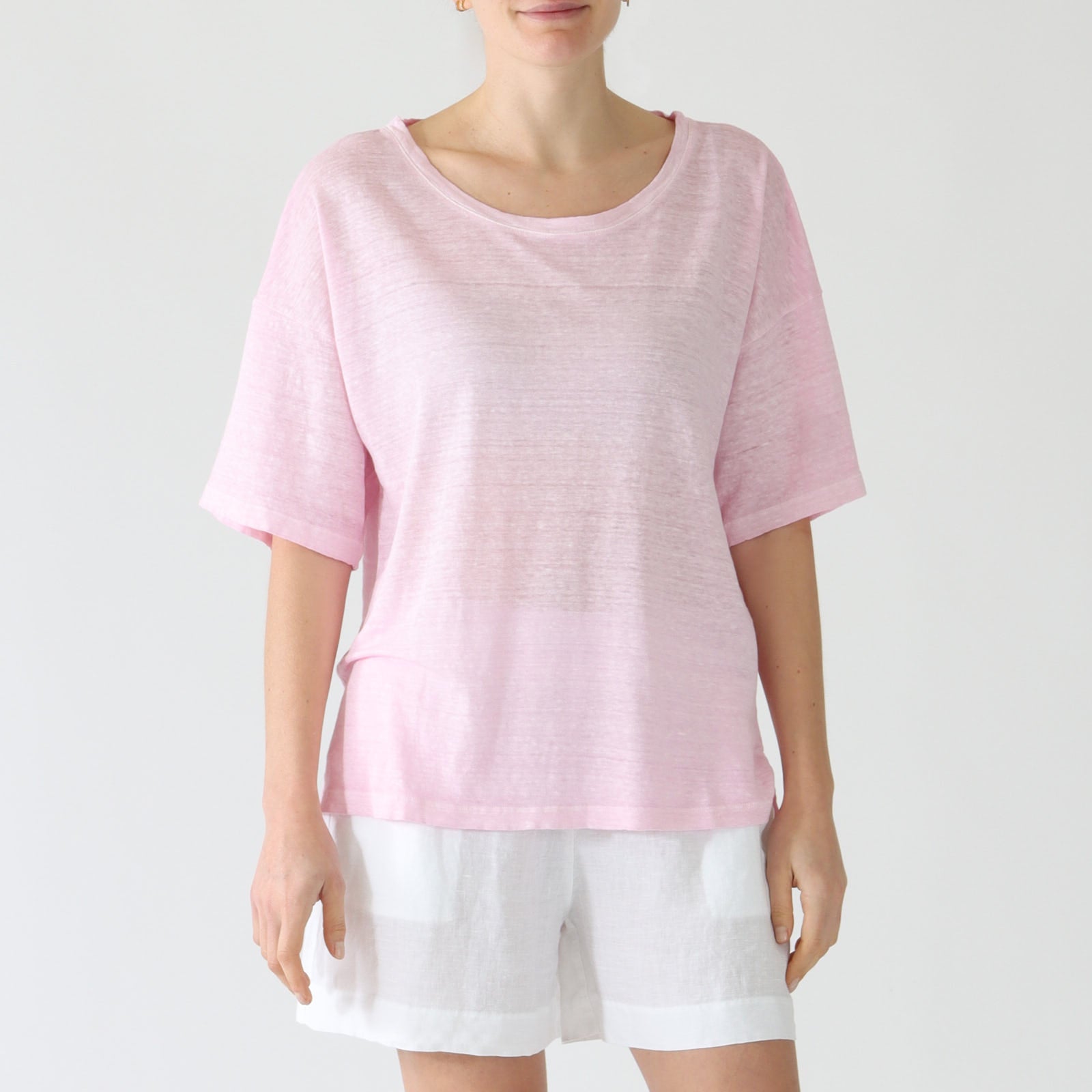 Rose Quartz Relaxed Linen T-Shirt