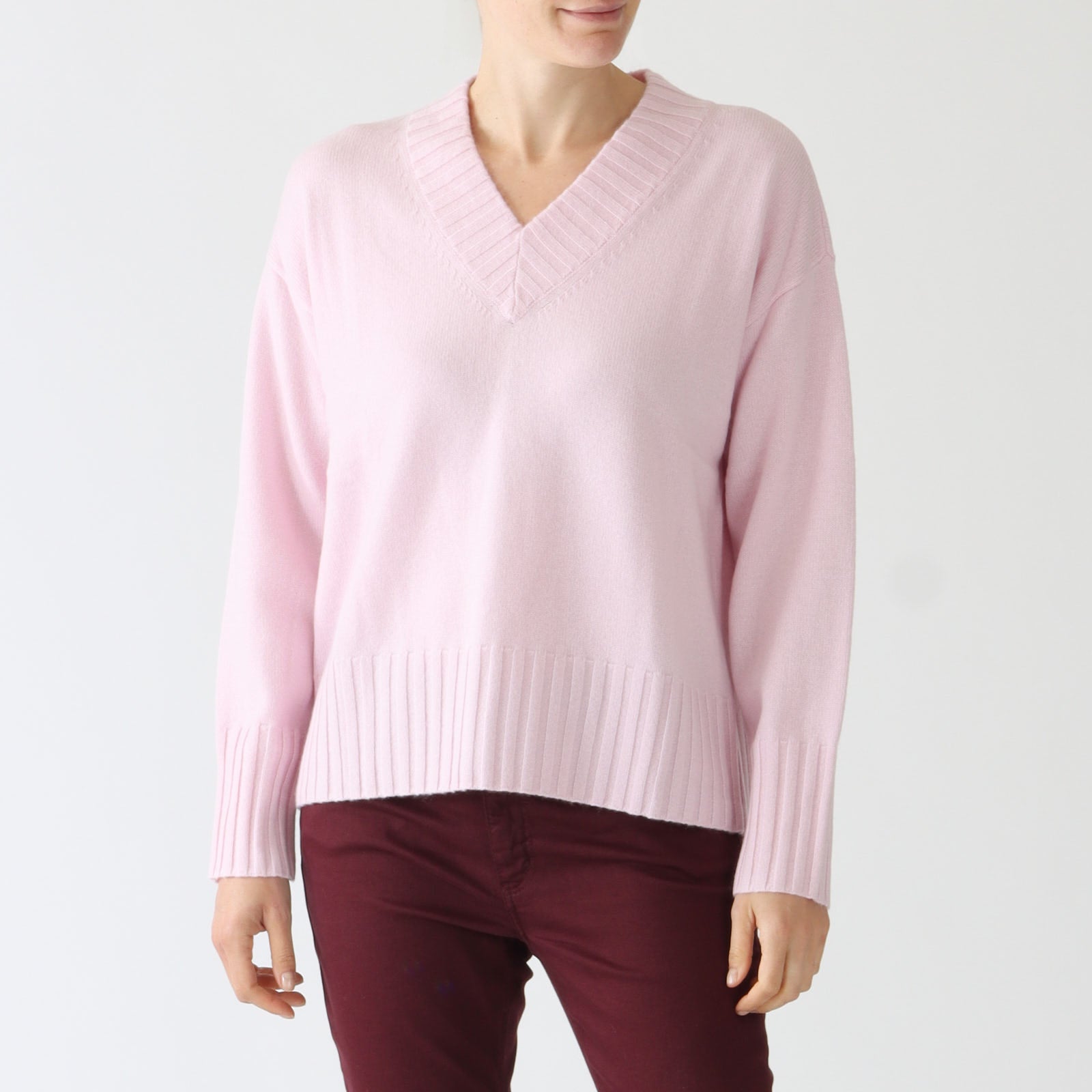 Rose V-Neck Cashmere Sweater