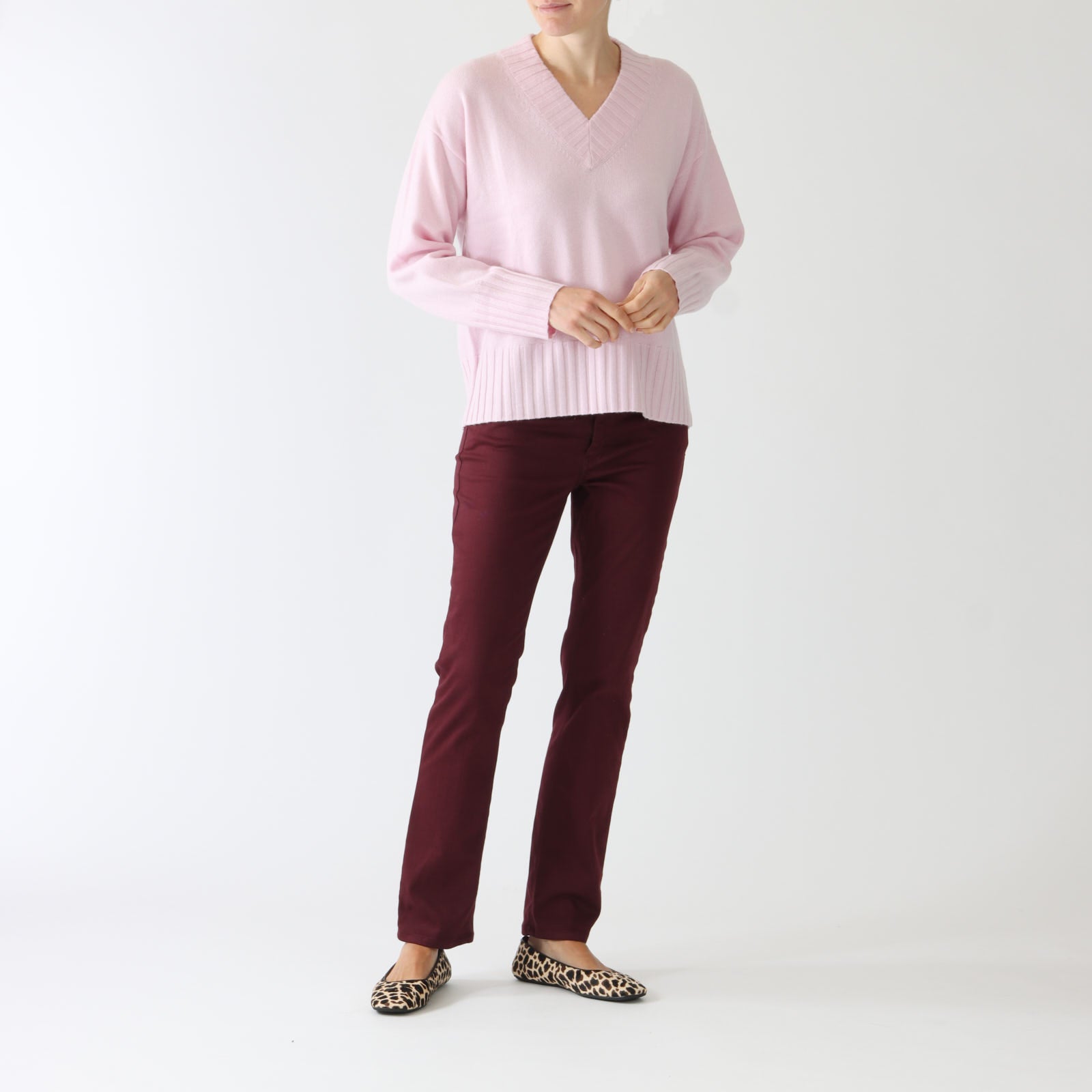 Rose V-Neck Cashmere Sweater