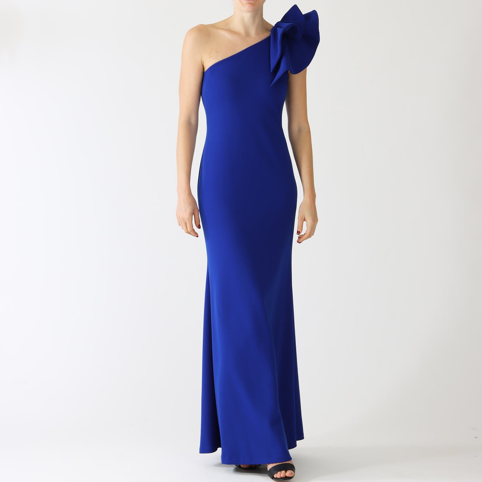 Royal Sapphire One Shoulder Evening Dress