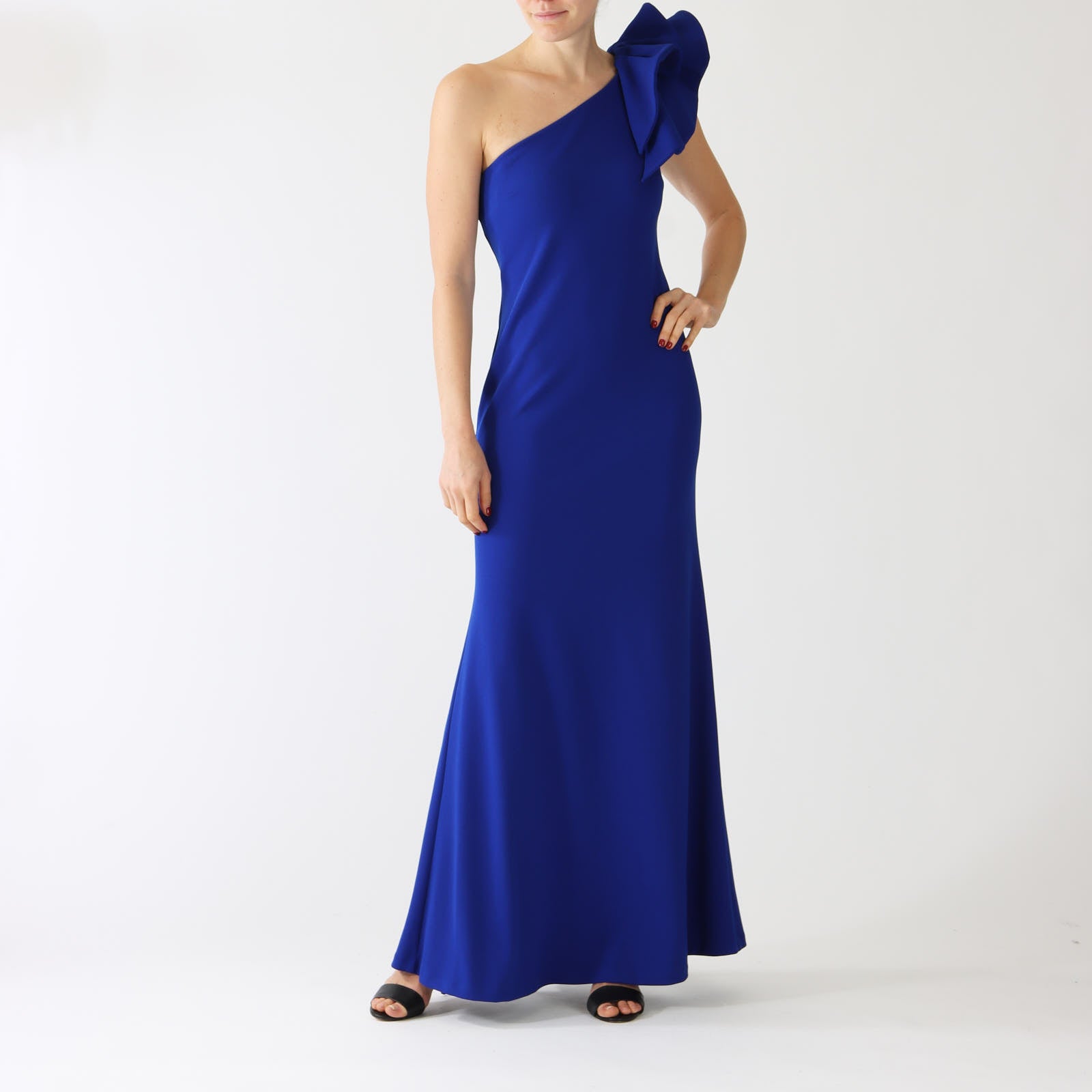 Royal Sapphire One Shoulder Evening Dress